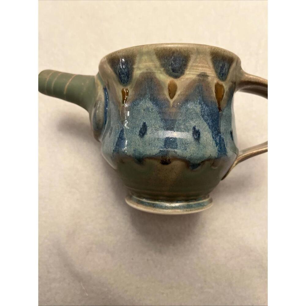 Pottery Hand Thrown Stoneware Clay Earth Tones Pitcher Signed Mark Knott - Picture 3 of 6